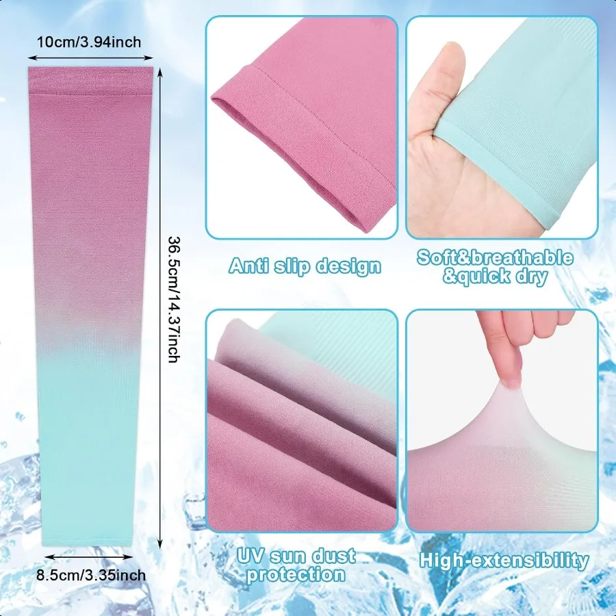 6 Pairs UV Sun Protection Arm Sleeves to Cover Arms for Women Comprion Sleeves for Men