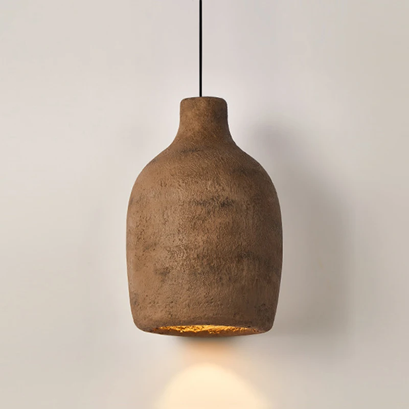 Nostalgic Pendant Lamp Dining Room Wabi-sabi Chandelier Foyer Bedside Hanging Light Restaurant Nordic Cement Design Droplight