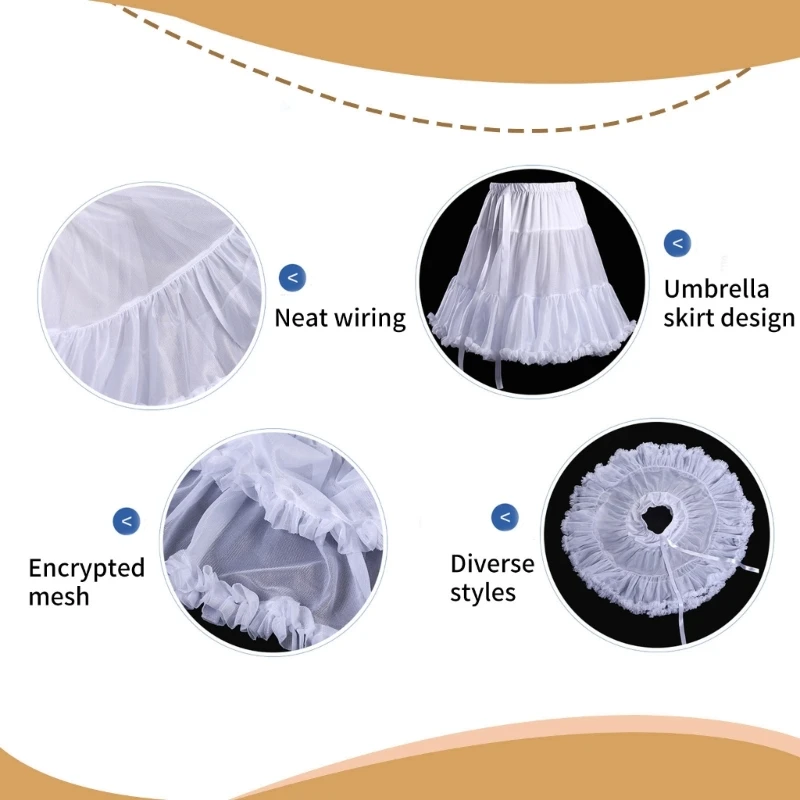 Skirt Support Birdcage Elastic Waist Skirt Support Violence Elastic Petticoat Bridal Crinolines for Wedding Ceremony