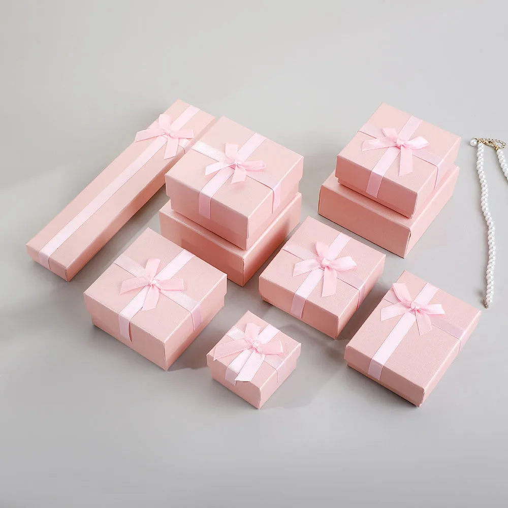 24 Stück neuartige Schmuck-Geschenkboxen mit Schleifenverschluss für Ringe, Ohrringe, Anhänger, Manschettenknöpfe, Broschen, Halsketten, Kopfhörer, Armbänder, mit Papierdeckel zur Aufbewahrung – Detail 5