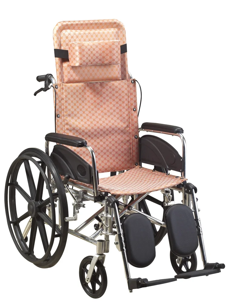 #@ Hot Sale High Back Aluminum Manual Wheelchair Elevating Leg Rest Reclining Feature Capacity for Hospital Use Home