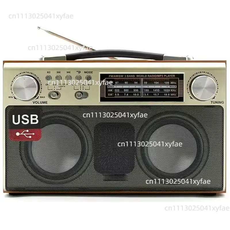 Retro desktop full-band radio Elderly nostalgic semiconductor home Bluetooth wooden player All-in-one