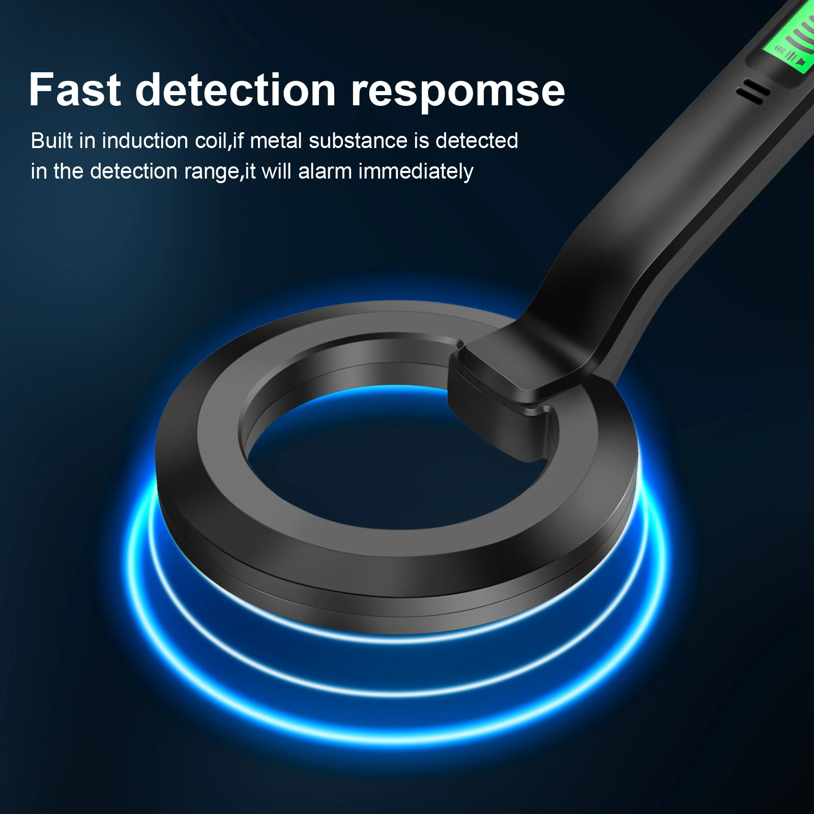 Handheld Metal Detector Round Metal Finder High Sensitivity LCD Metal Scanner 360° Detection Sound Vibration Alarm Metal Locator