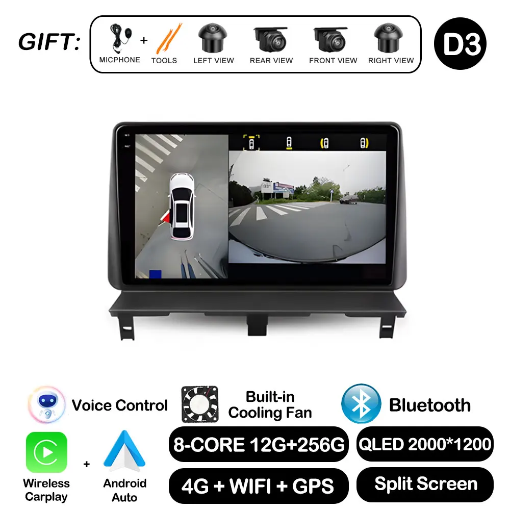 Draadloze Carplay Voor Peugeot Partner 1 2002-2008 Android Auto GPS Navi Autoradio Multimedia Speler Bluetooth WiFi DSP stereo