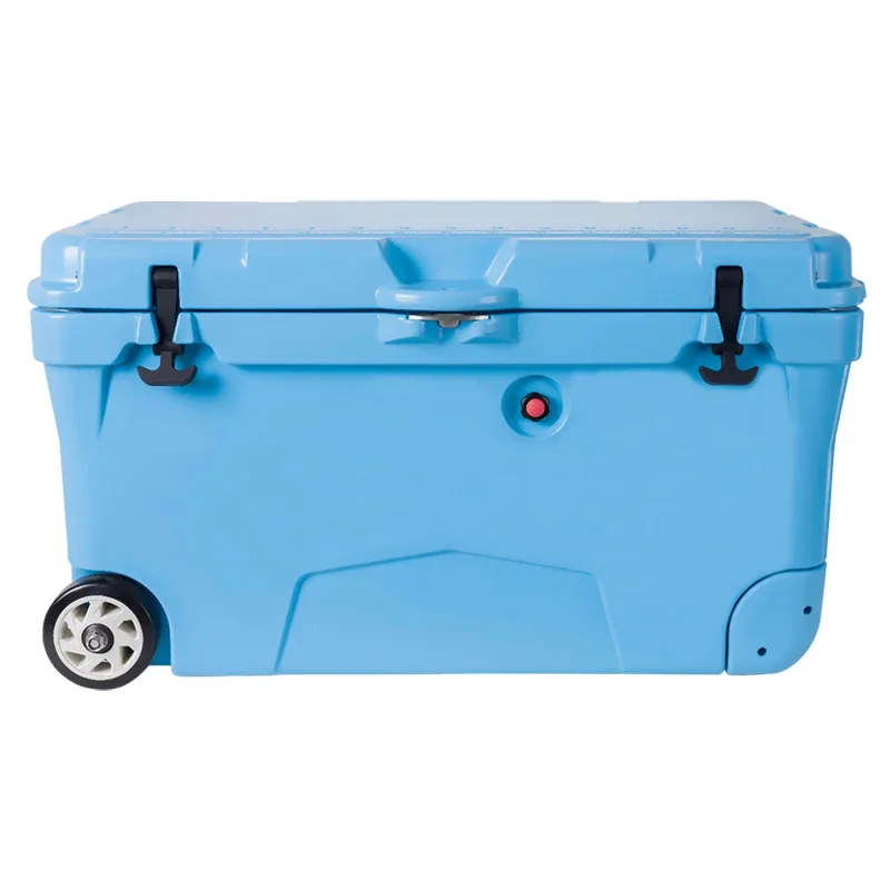 Good Quality Hard Plastic Ice Chest Rotomolded Cooler Box For Holiday Camping Use Ice Chest Hard Coolers Boxes with Lock Wheel