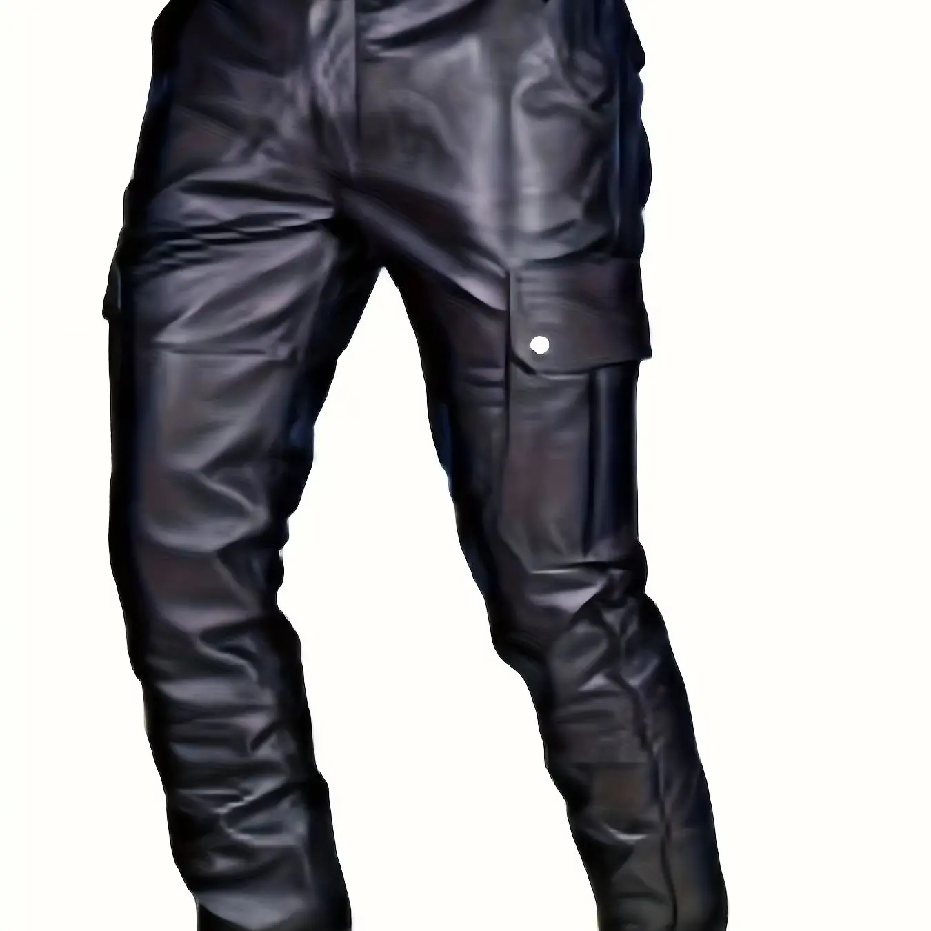 Übergrößen-Herren-Arbeitshose aus PU-Leder, Weich im Griff, Multi-Taschen, Lässige Business-Kleidung, Leicht und Warm für Outdoor-Aktivitäten, Herbst- und Winterstil – Detail 4