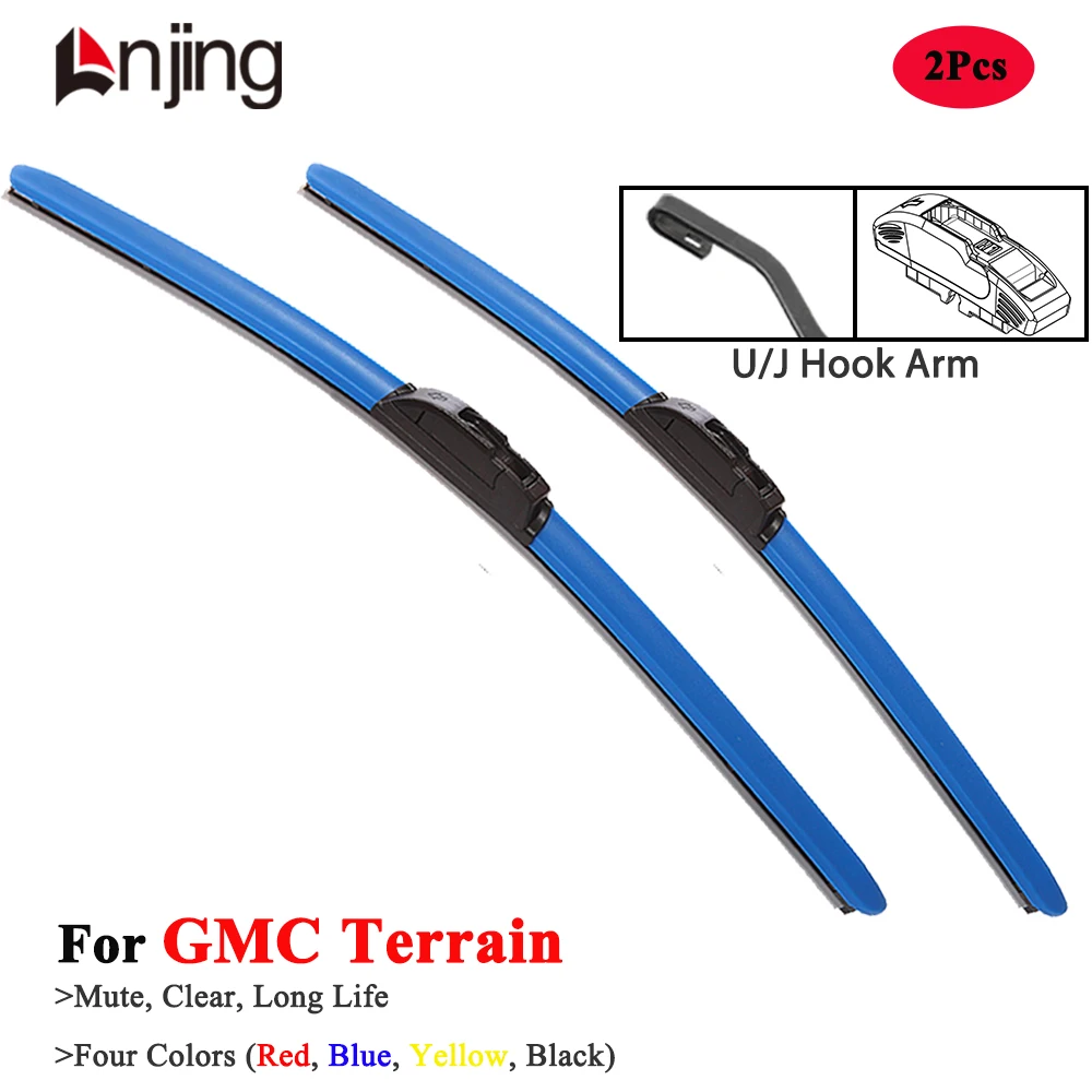 

LNJING Colorful Wiper Blades For GMC Terrain 2006 2010 2012 2015 2016 2017 2018 2021 2022 2023 2024 Car Luxury Accessories Parts