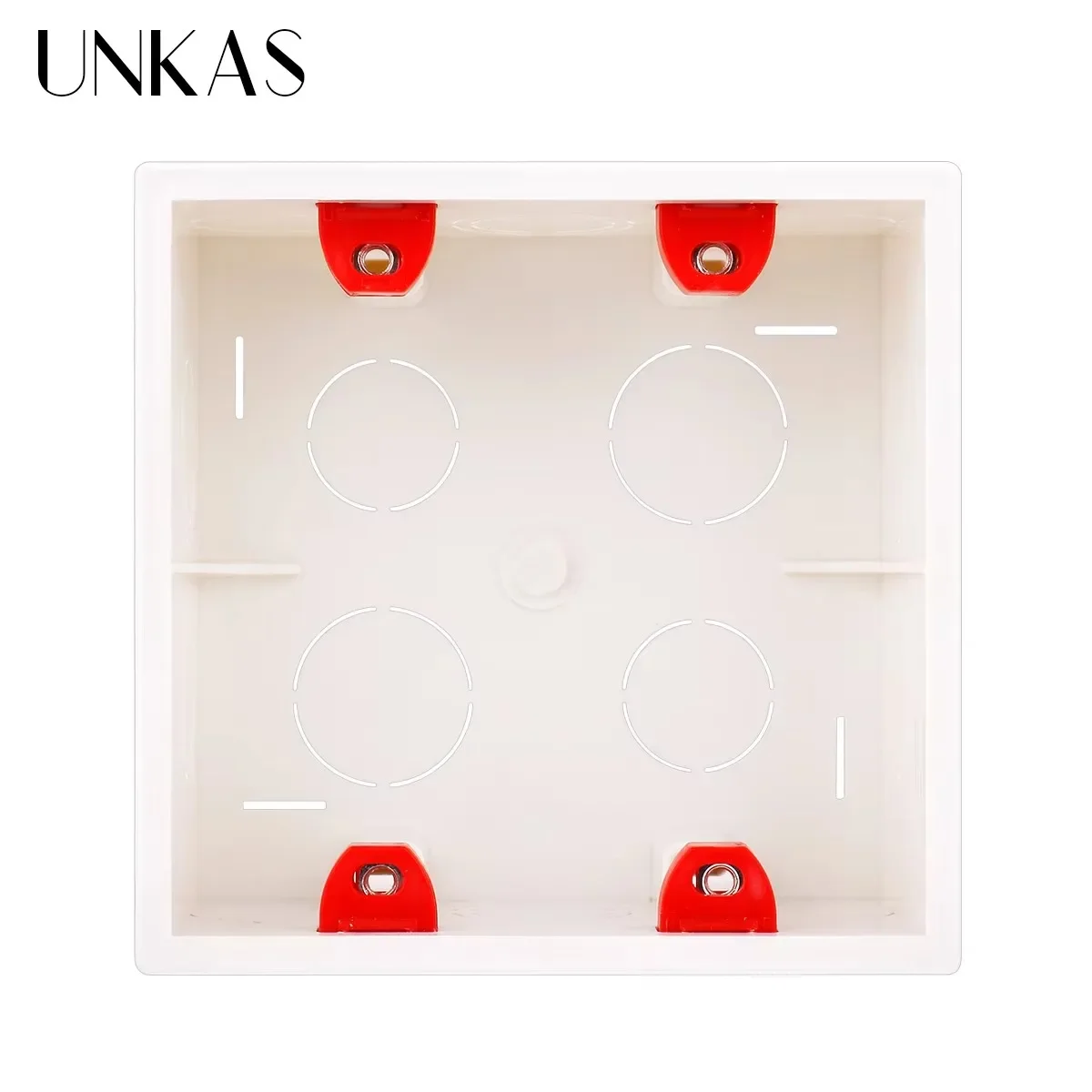 UNKAS Mount Box Wall Switch for Brazil Standard 120x120mm Light 4X4 Mounting Dark Box Internal Cassette Wiring Socket Bottom