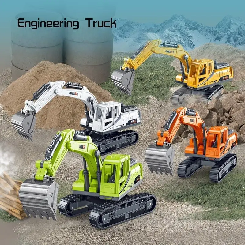 

1 Set Little Boy Electric Excavator Car Engineering Vehicle Large Alloy Remote Control Excavator Toy Car Children's Shovel