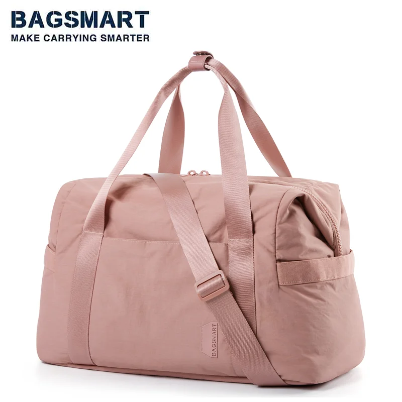 

BAGSMART Women's Travel Duffel Bag with Trolley Cover Personal Items Travel Bag Handbag Workout Gym Bag Weekend Out Bag