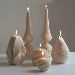 DIY Water droplet striped candle silicone mold vase shape candle silicone mold geometric shape spiral ball candle silicone mold