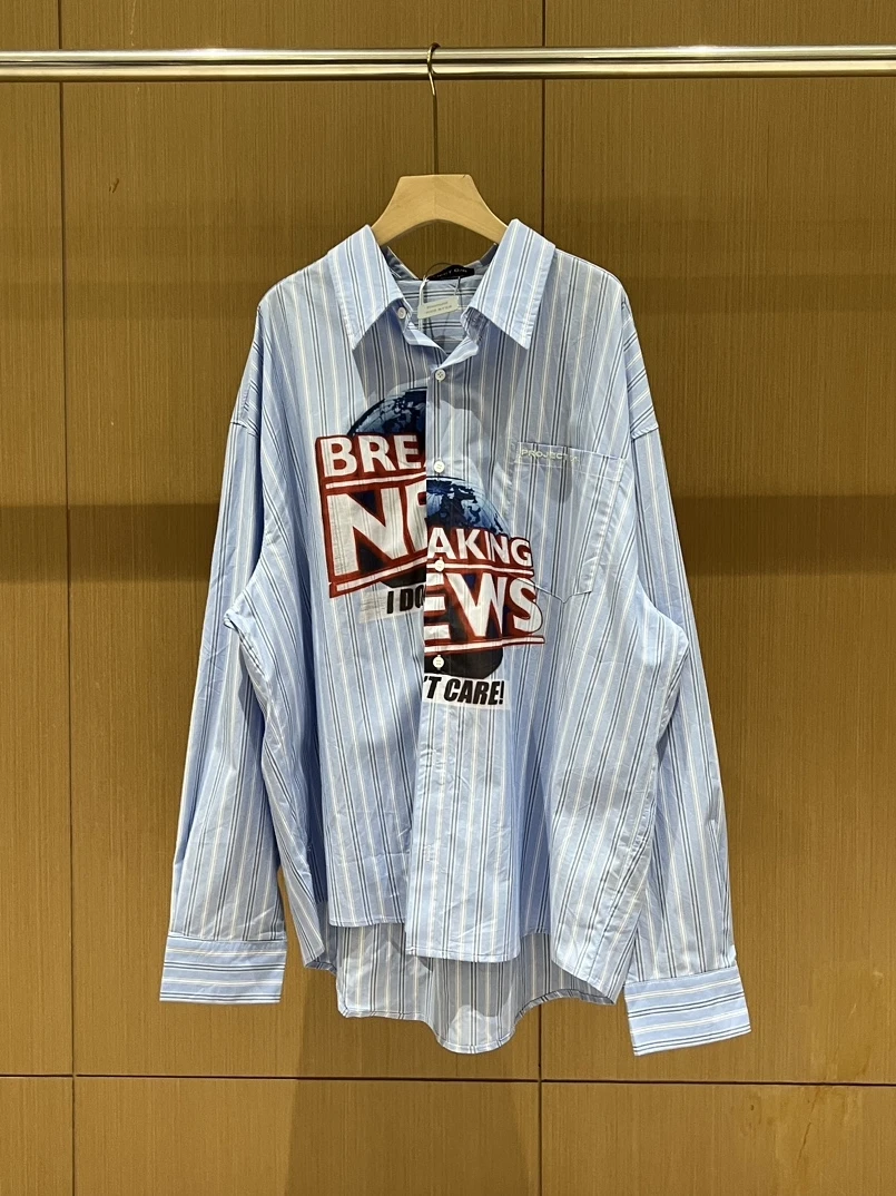 

Ailz Project: Американская повседневная рубашка с полосатым принтом, длинным рукавом, в винтажном стиле High Street, дышащая, свободного кроя, молодежная мода