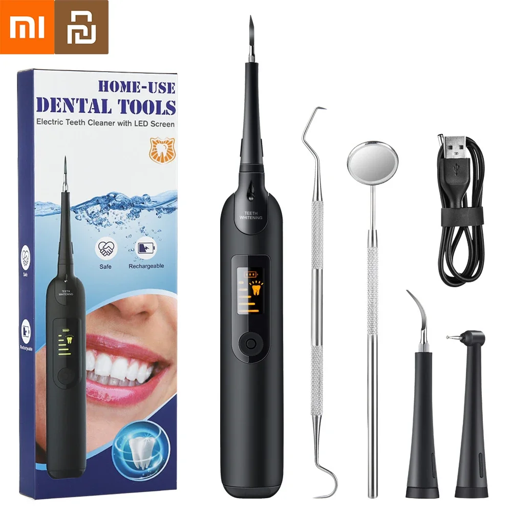 Xiaomi Youpin Sonic Dental Scaler Tartar Eliminator Scraper for Cleaning Electric Tooth Dental Stone Removal Teeth Whitening Kit