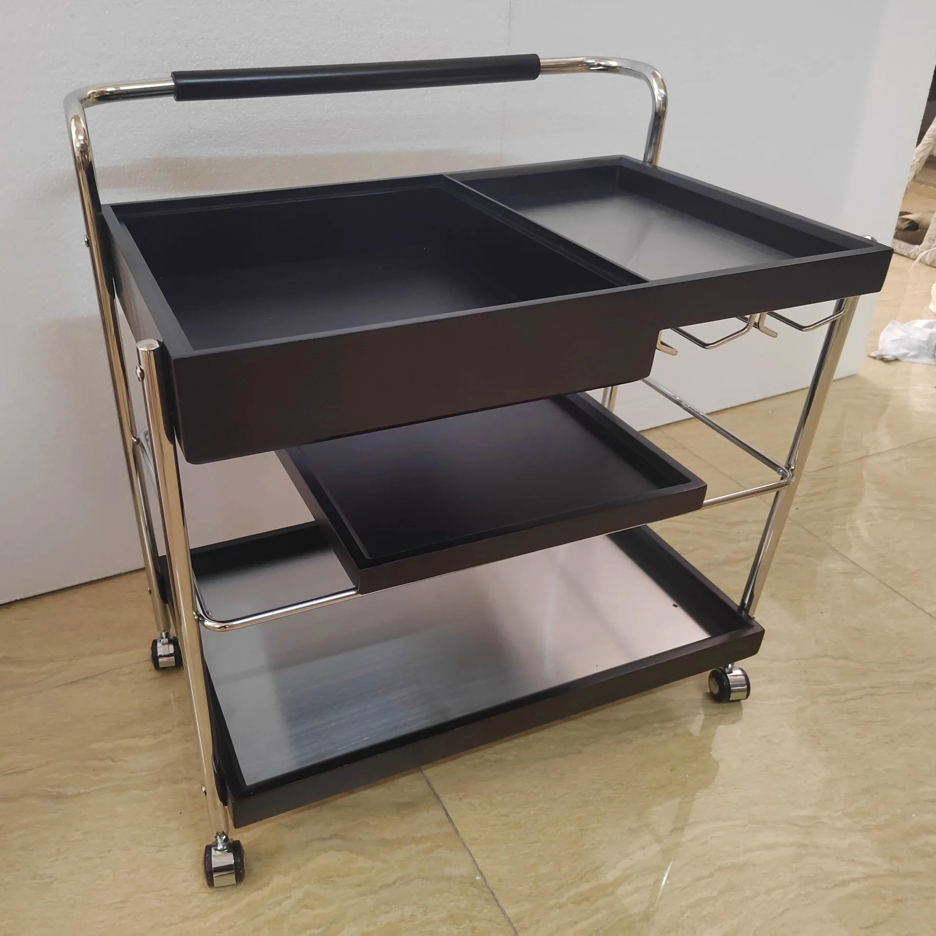 Living room cabinet ash wood coffee table side trolley corner a few small solid edge mobile sofa retro