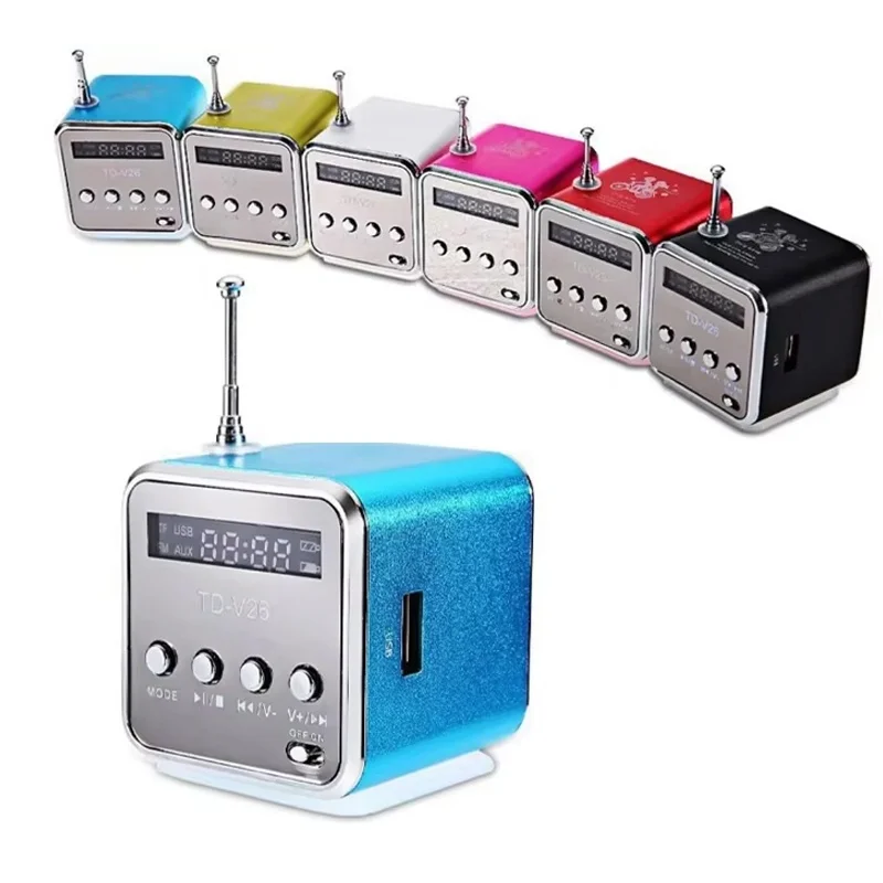Portable Mini FM Radio Micro Treble Bluetooth Speaker Voice For PC Computer Mobile Phone MP3 Laptop Music Support Micro TF Card