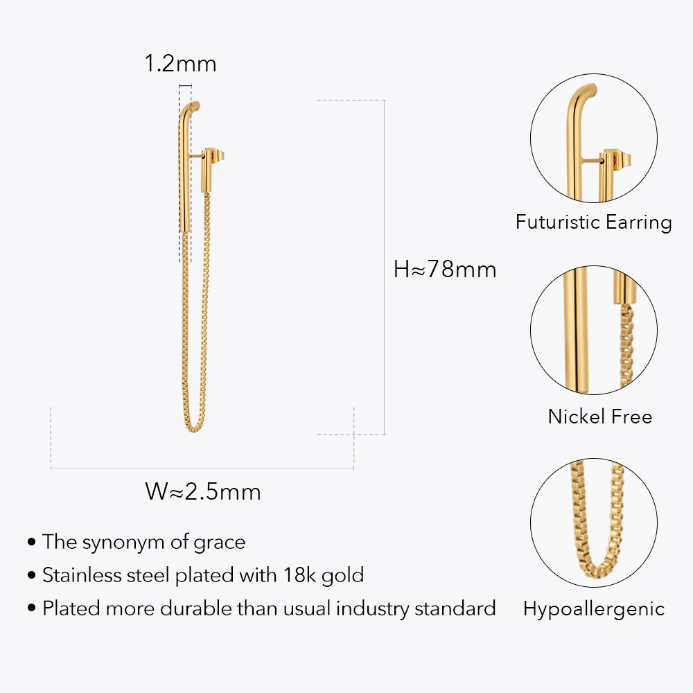 ENFASHION Piercing Drop Earrings Gold Color Earings Brincos Christmas Stainless Steel Fashion Jewelry Trending Products E221421