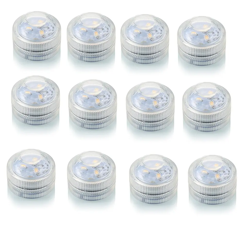 12 confezioni di lume di candela tre luci LED impermeabile luminoso a lume di candela Set telecomando Diving Micro Landscape Lamp