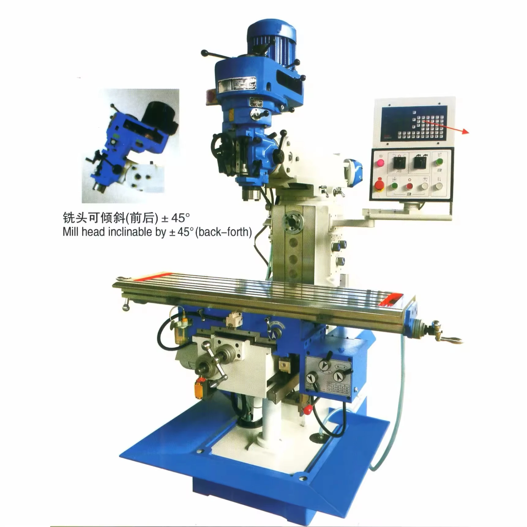 Radial Milling Machine Tool X6332W Universal Machine Rotary Head Vertical Horizontal Multi-Function Manual Metal Milling Machine