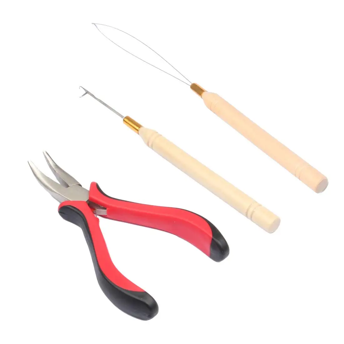 

Micro Ring Hair Extensions Tool Kit: Plier, Hook, Beads Device for DIY Hair