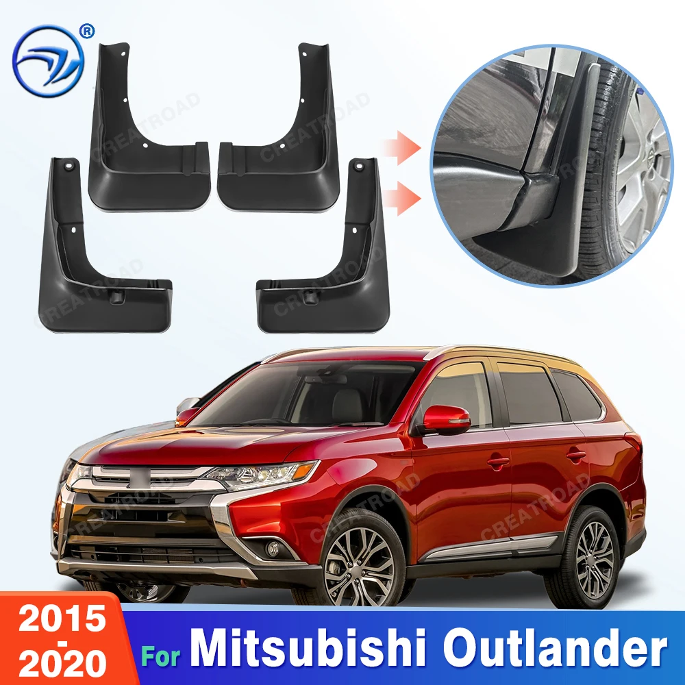 Custom Fit 4PCS Mud Flaps for Mitsubishi Outlander 2015 2016 2017 2018 2019 2020 No Drilling Splash Guards Fender Accessories