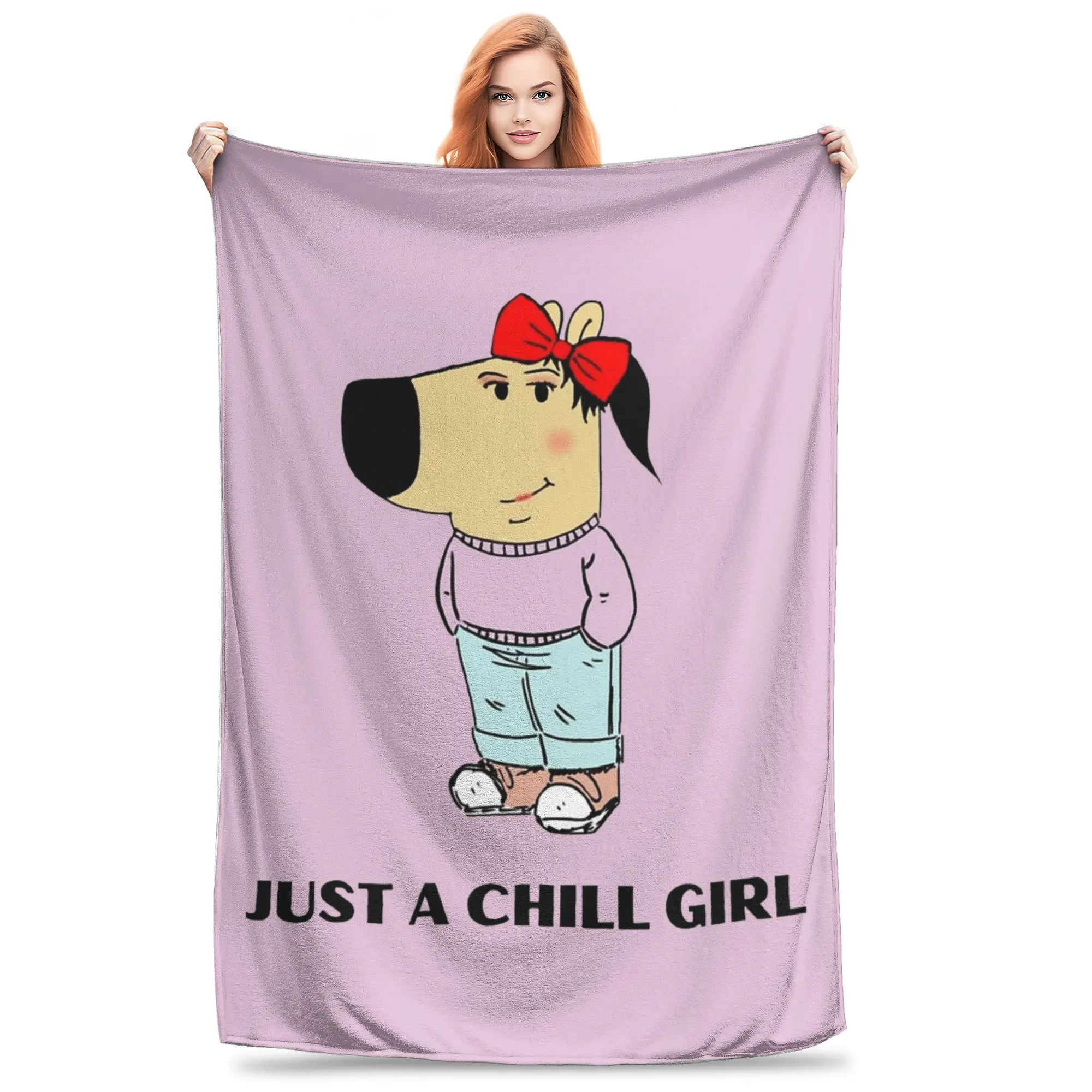 Relax Just a Chill Girl guy Blanket Accessories Sofa Decorative  Throws And Blankets Ultra-Soft Flannel for Office