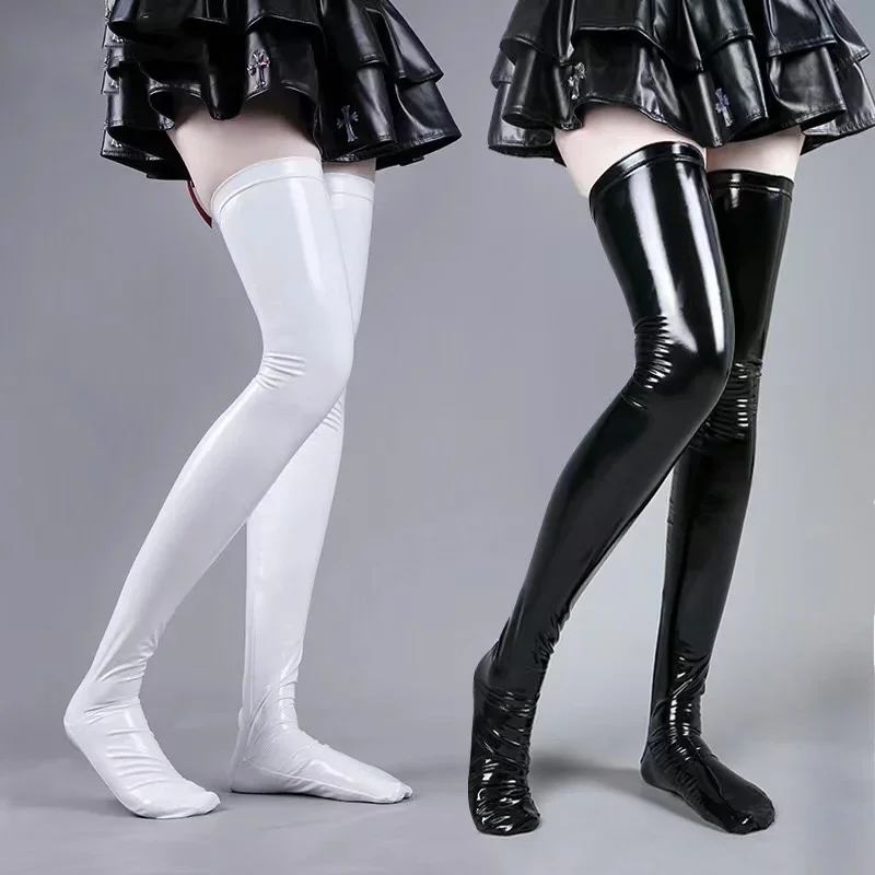 

Anime Women Leather Over Knee Stockings High Thighs Socks Anime Cosplay
