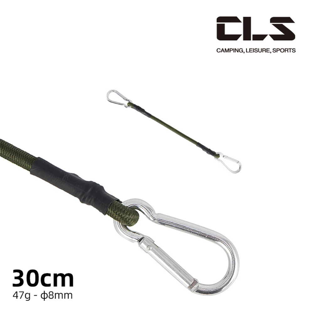 Carabiner Elastic Cords Heavy Duty Army Green Carabiner Bungee Cords 4 Lengths (30 120cm) Elastic Straps Metal Hooks