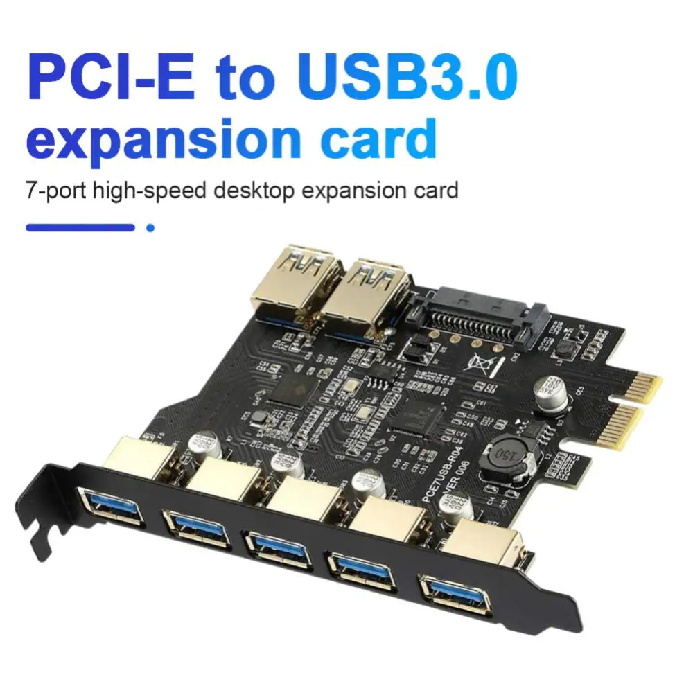 

Expansion Card 7 Ports Durable Pci Express Card Mini For Desktop Extender Usb Portable Pci-e Riser Card Express Board Usb 3.0