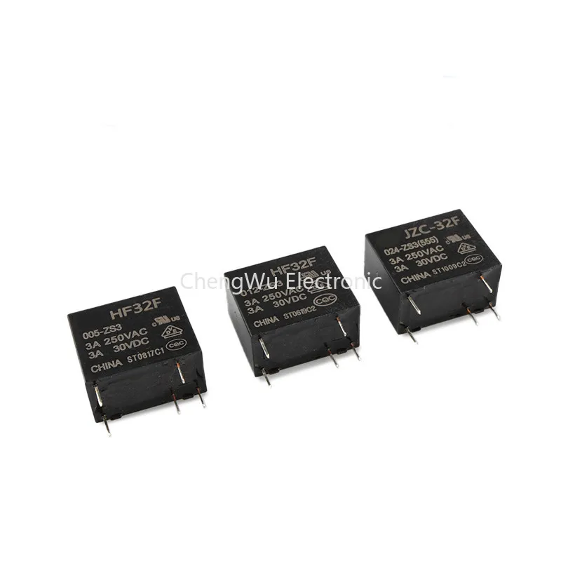 5pcs Relay JZC-32F-005-ZS3 JZC-32F-012-ZS3 JZC-32F-024-ZS3 Power Relays 10A 250VAC 5Pins