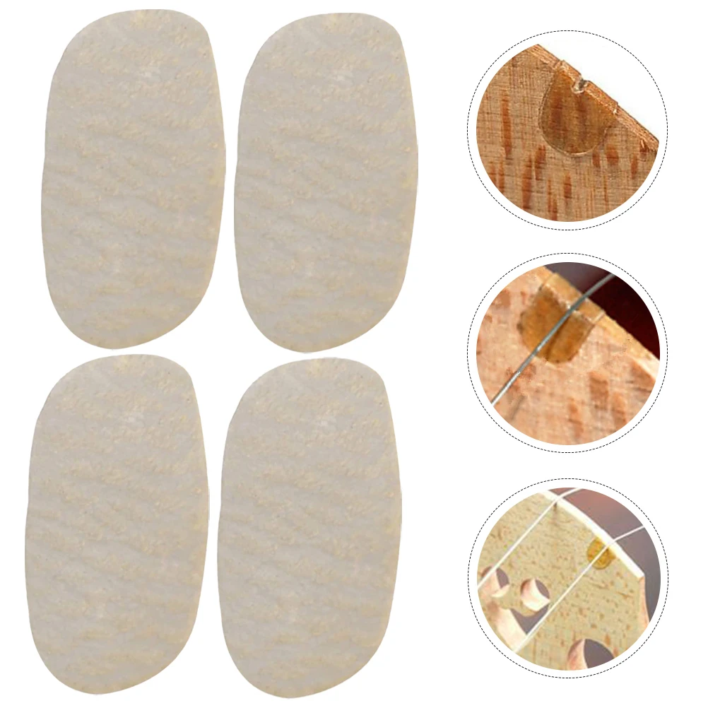 

4 Pcs Sheepskin Bridge Parchment Cello Fiddle Pad Violin Pads Instrument Parts Student