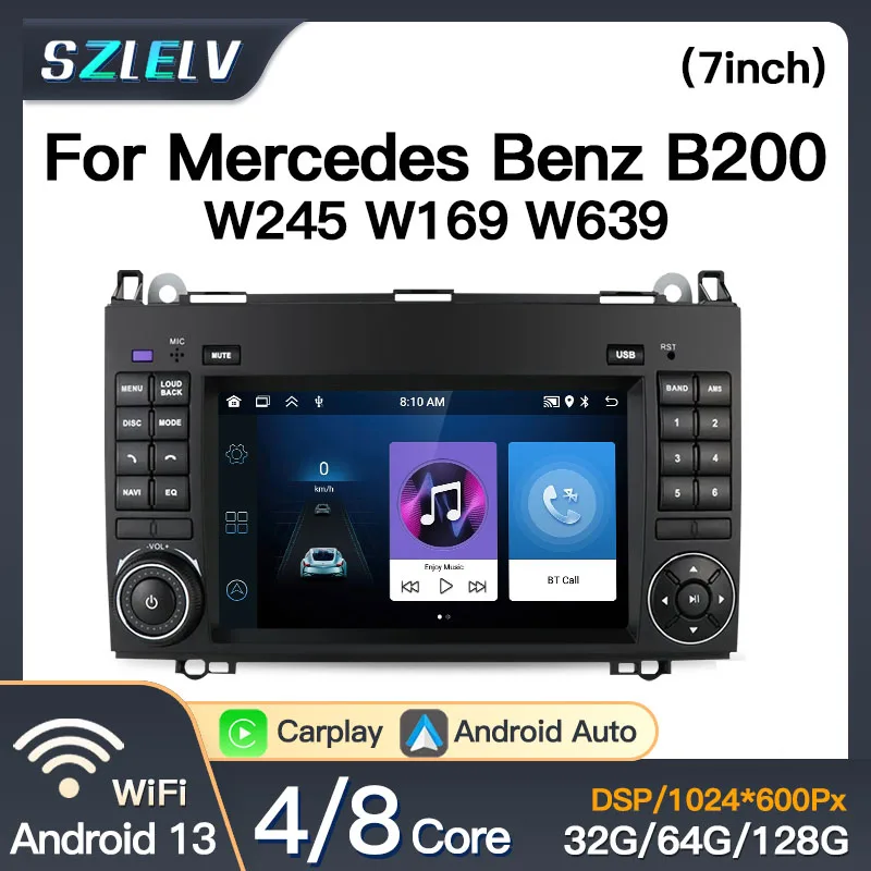 Für Mercedes Benz B200 Vito W639 Viano B-Klasse W169 W245 Carplay Android Auto Multimedia Video Player GPS WIFI auto Video Radio