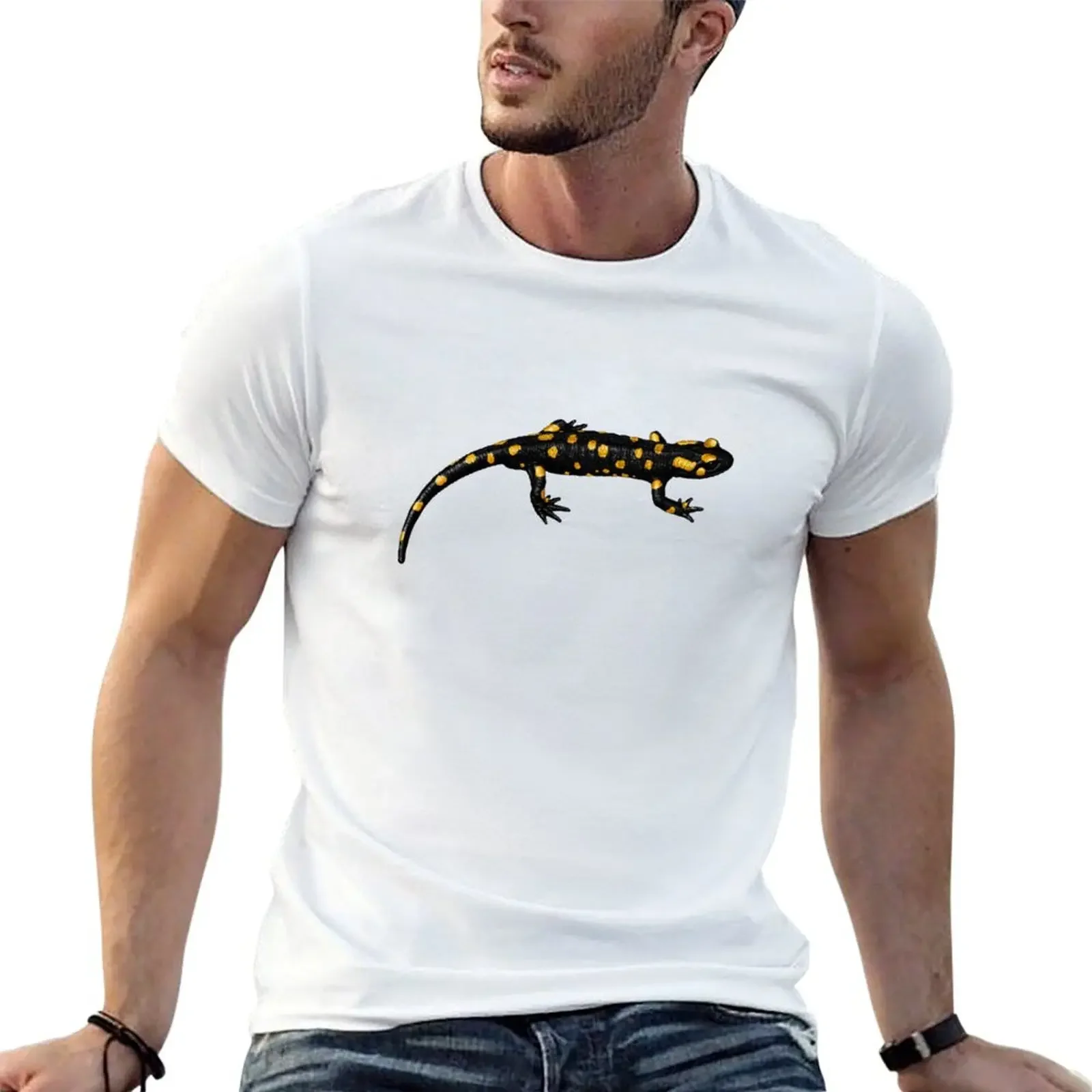 Fire Salamander (Salamandra salamandra) T-Shirt plus sizes graphic t shirts man t shirt heavyweight t shirts for men