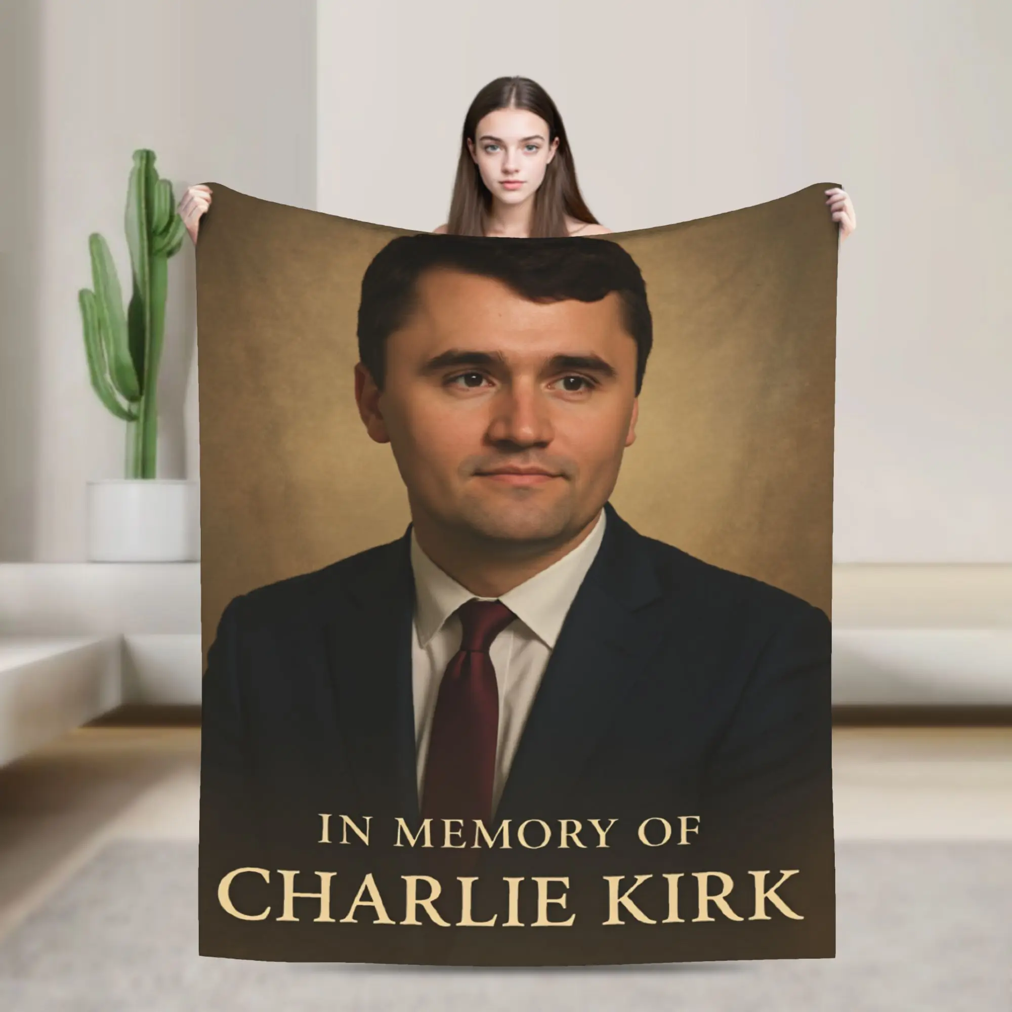 في ذكرى تشارلي كيرك البطانيات الملائكية الدافئة لينة أفخم رمي بطانية للفتيات الفتيان غرفة المعيشة الفانيلا المفرش #1