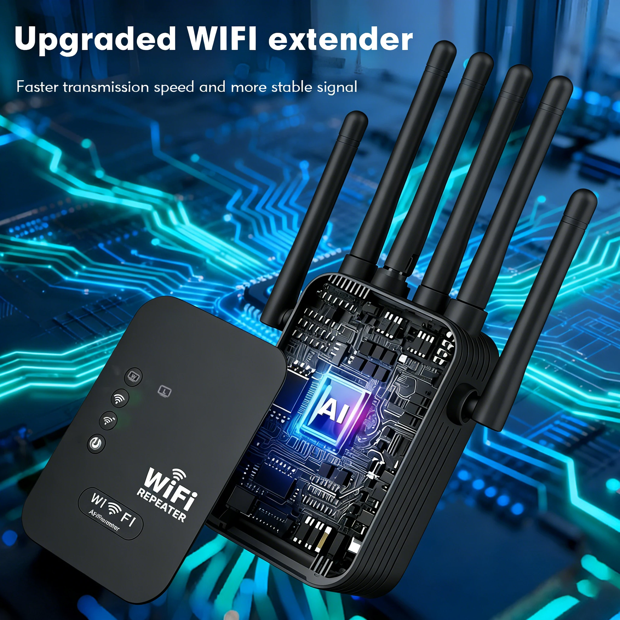 WiFi signal booster with 360° full coverage Suitable for home/office use compatible with smartphones laptops and smart TVs