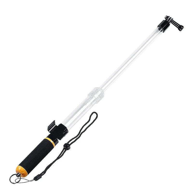 Transparent Retractable Selfie Stick Handheld Buoyancy Rod Mount For Gopro Hero12 Hero11 HERO10 9 8 7 6 5, Length: 36cm-61cm