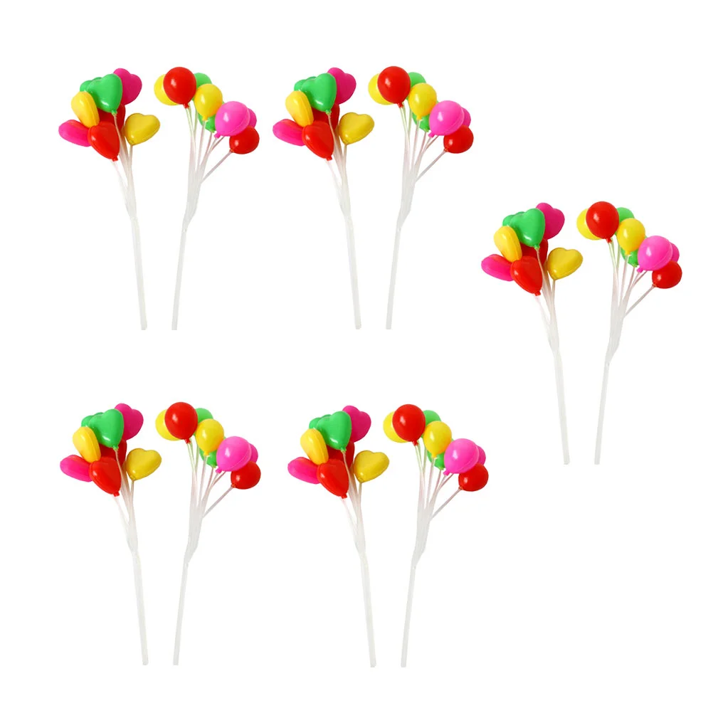 10 Bunches Mini Balloon Balloons Bouquet DIY Decor Miniature Landscape Ornaments Cake Decoration Colorful
