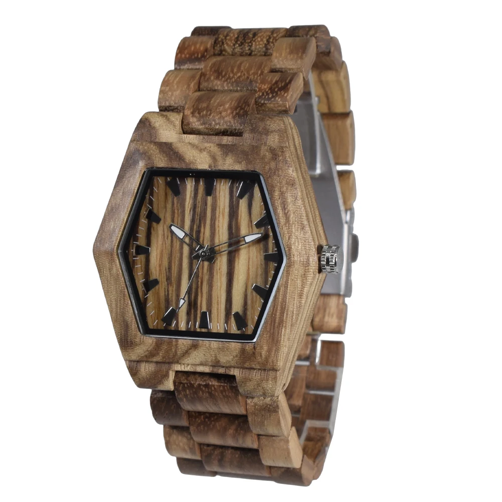 

Natural Wood Handmade Watch for Men Elegant Round Shape Minimalist Analog Quartz Daily Wristwatch