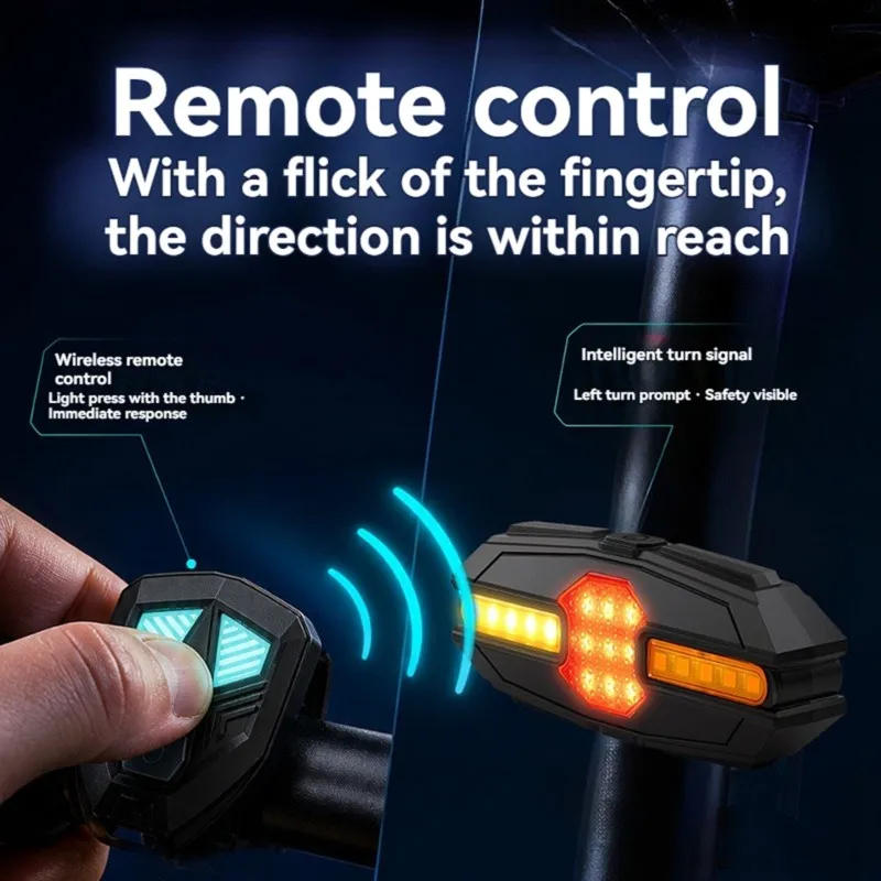 B50B-Smart Wireless Remote Bicycle Tail Light With Turn Signal, Brake Sensor, Horn & Alarm