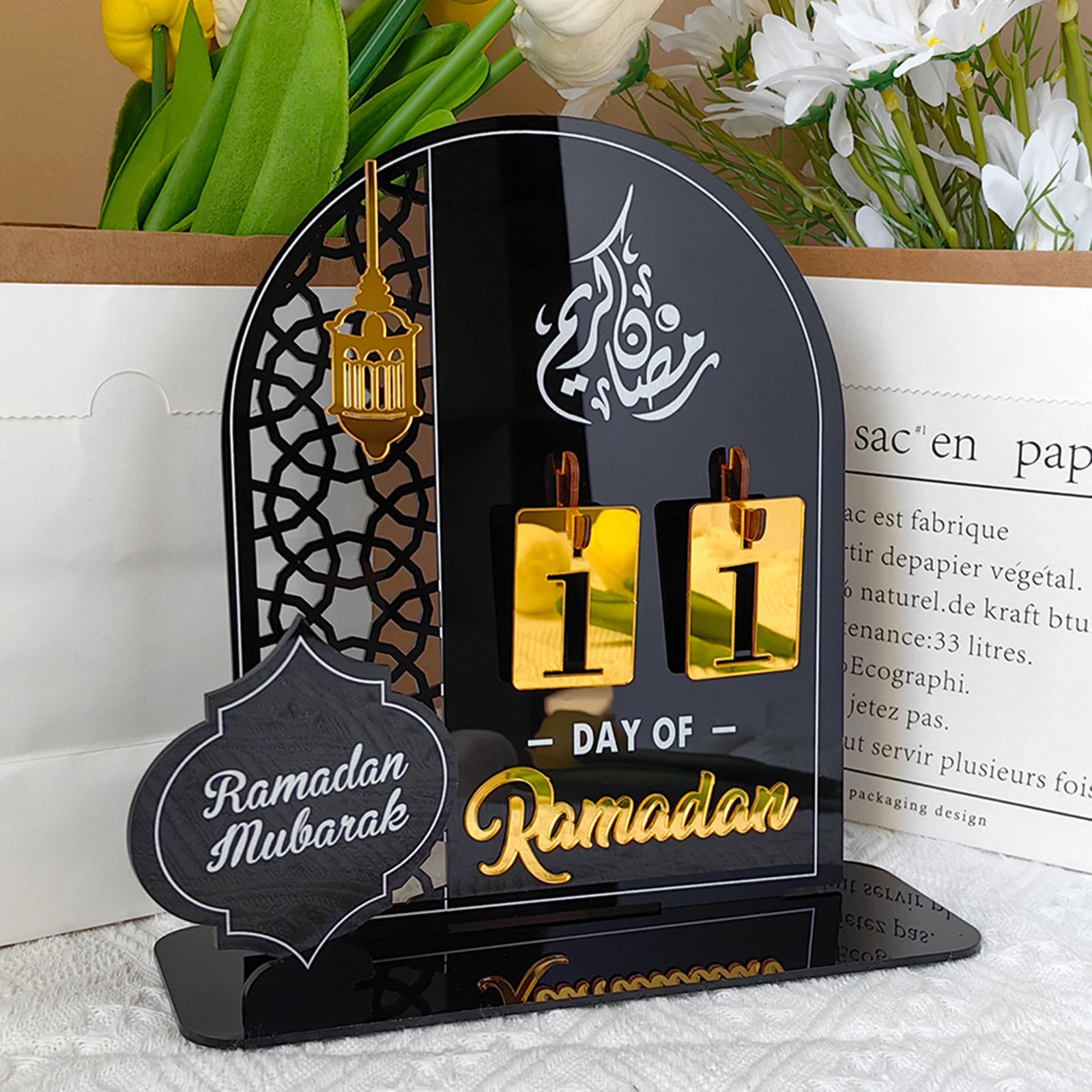 2026 Ramadan Countdown Calendar, Acrylic Eid Ramadan Mubarak Advent Countdown Calendar Craft Ornament Eid Calendar Decorations