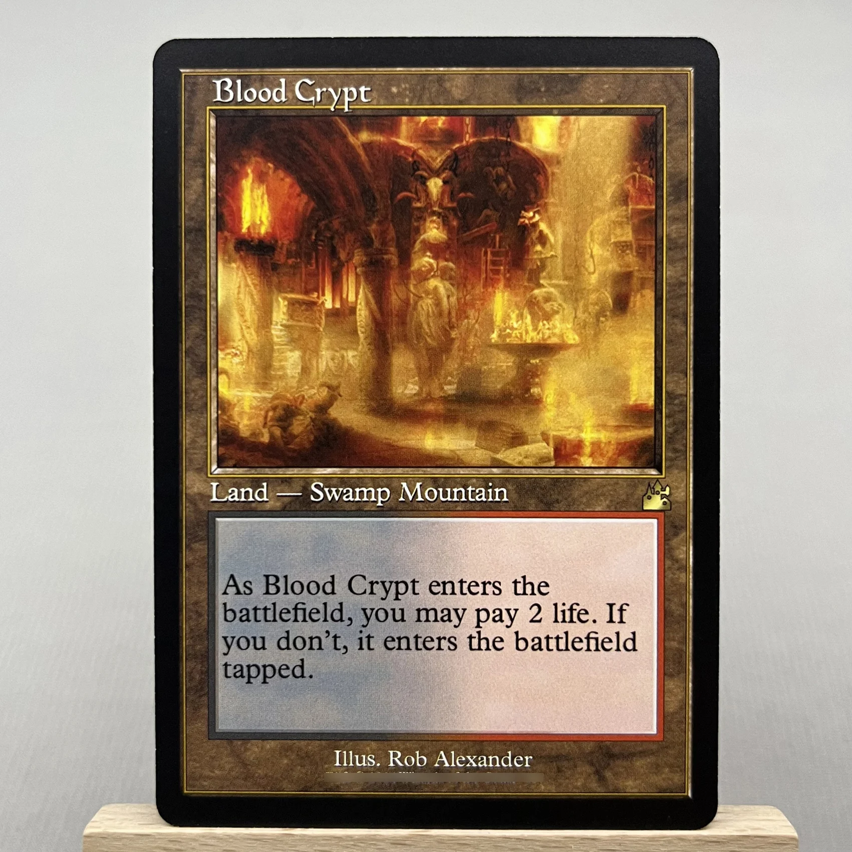 بطاقات RVR HOLO3-02 TCG للعب المنزلي ماجيكال بروكسي شاک لاند RVRCrypt the Pool Godless Shrine Hallowed Fountain جمع