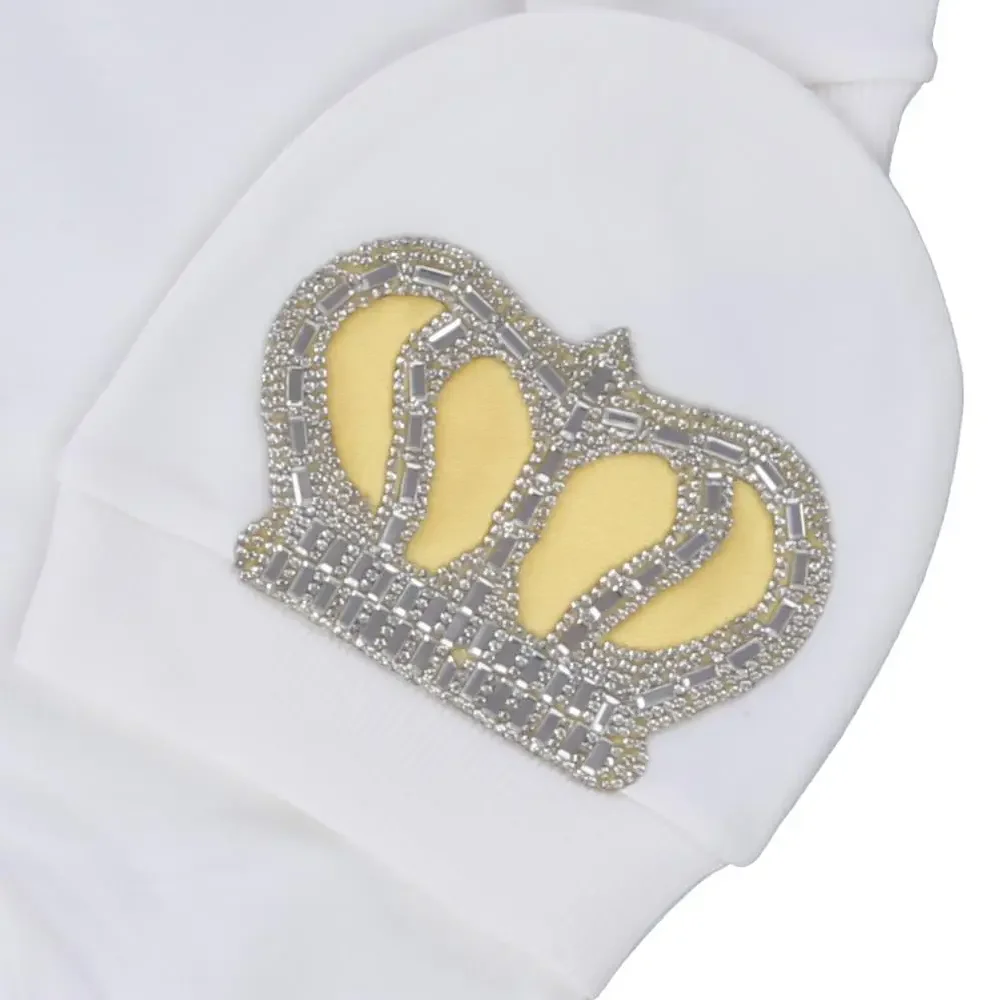 4pcs Welcome Home Baby Blanket Hat Mittens Bibs Set 39 Week Pregnant Woman Photographyh Newborn Crown Jewelry Yellow Layette