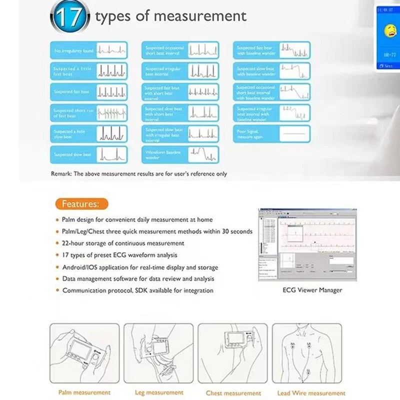 Portable Handheld ECG Whole Body Diagnostic  Health Test Scanner Station 12 Lead ECG Health ECG Machine with Analyzer