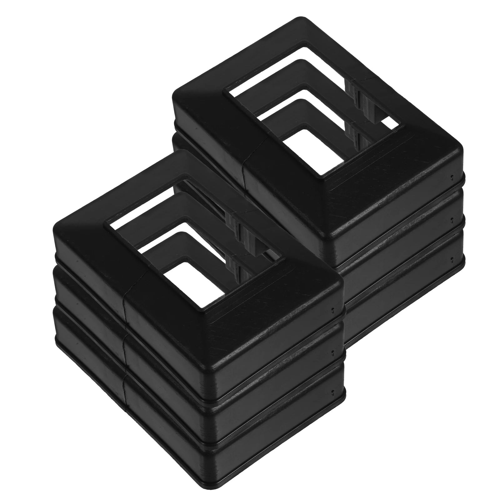 6pcs Square Post Caps Plastic Railing Post Skirt Decorative Fence Covers For Balcony Stairs Decks Column Wraps Outdoor Fence