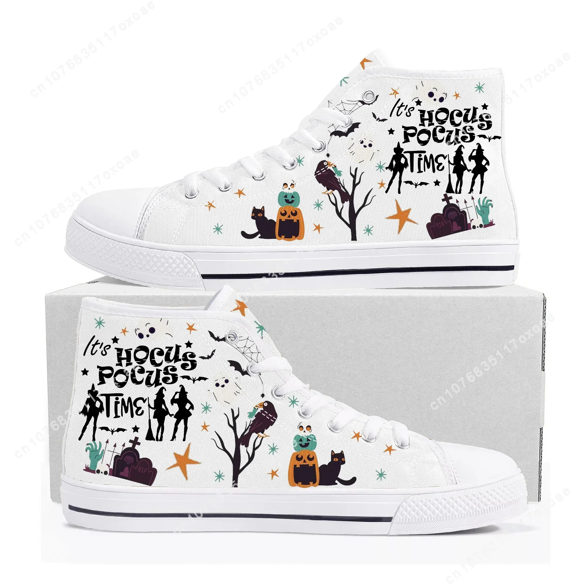 Halloween High Top Sneakers Mens Womens High Quality Hocus Pocus Sanderson Sisters Canvas Sneaker Shoe Custom Shoes