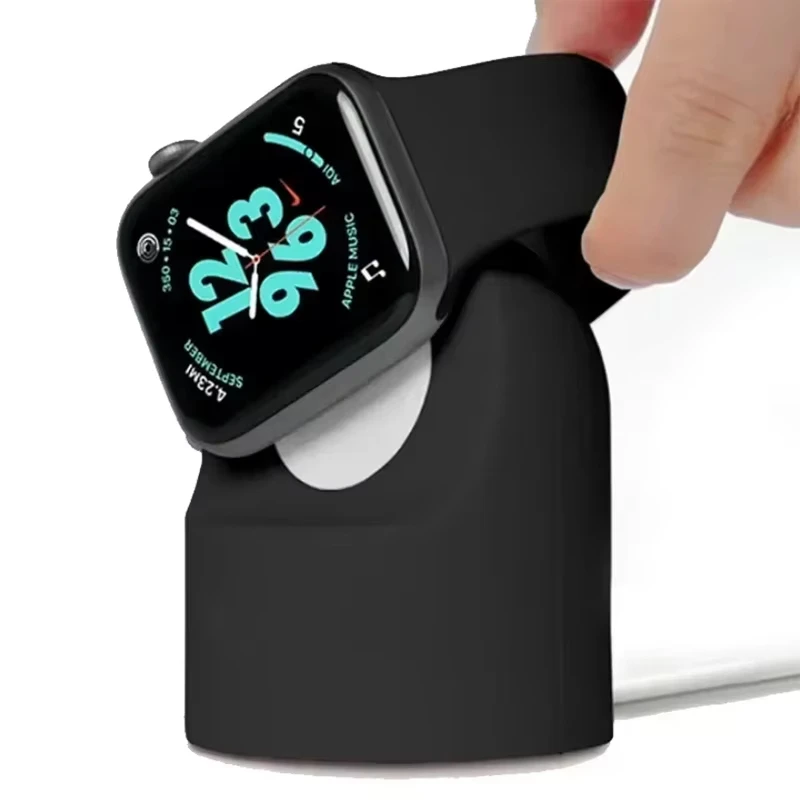 Charger Stand For Apple Watch Series 10 9 8 Ultra 7 6 5 SE 4 3Charger Dock Station Silicone Bracket Iwatch Charging Cable Holder