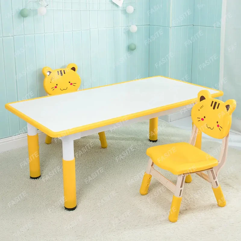 Kindergarten desks and chairs, children's learning desks, plastic desks and chairs set household graffiti drawing table