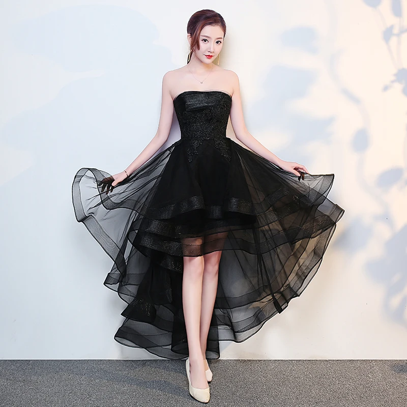 Bla Sexy Strapl Dr Korean Sle mid Waist Ball Gown Skirt for Engagement Par Wedding Celebration Faionable Ele