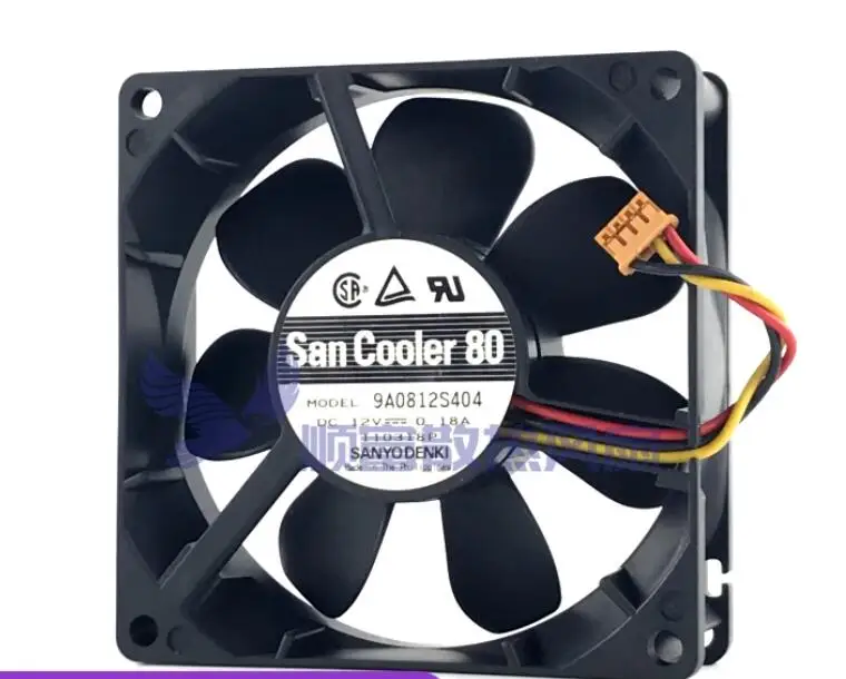 

Ltsf For Sanyo Denki 9A0812S404 DC 12V 0.18A 80x80x25mm 3-Wire Server Cooling Fan8cm