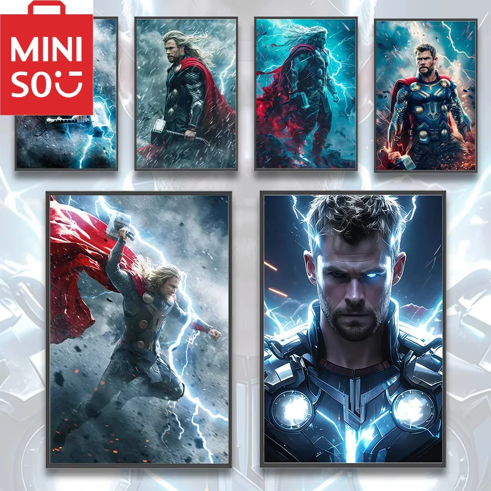 

MINISO картина маслом Marvel Thor Мстители, клубы, бары, спальни, домашний декор, цифровые картины, праздничный подарок