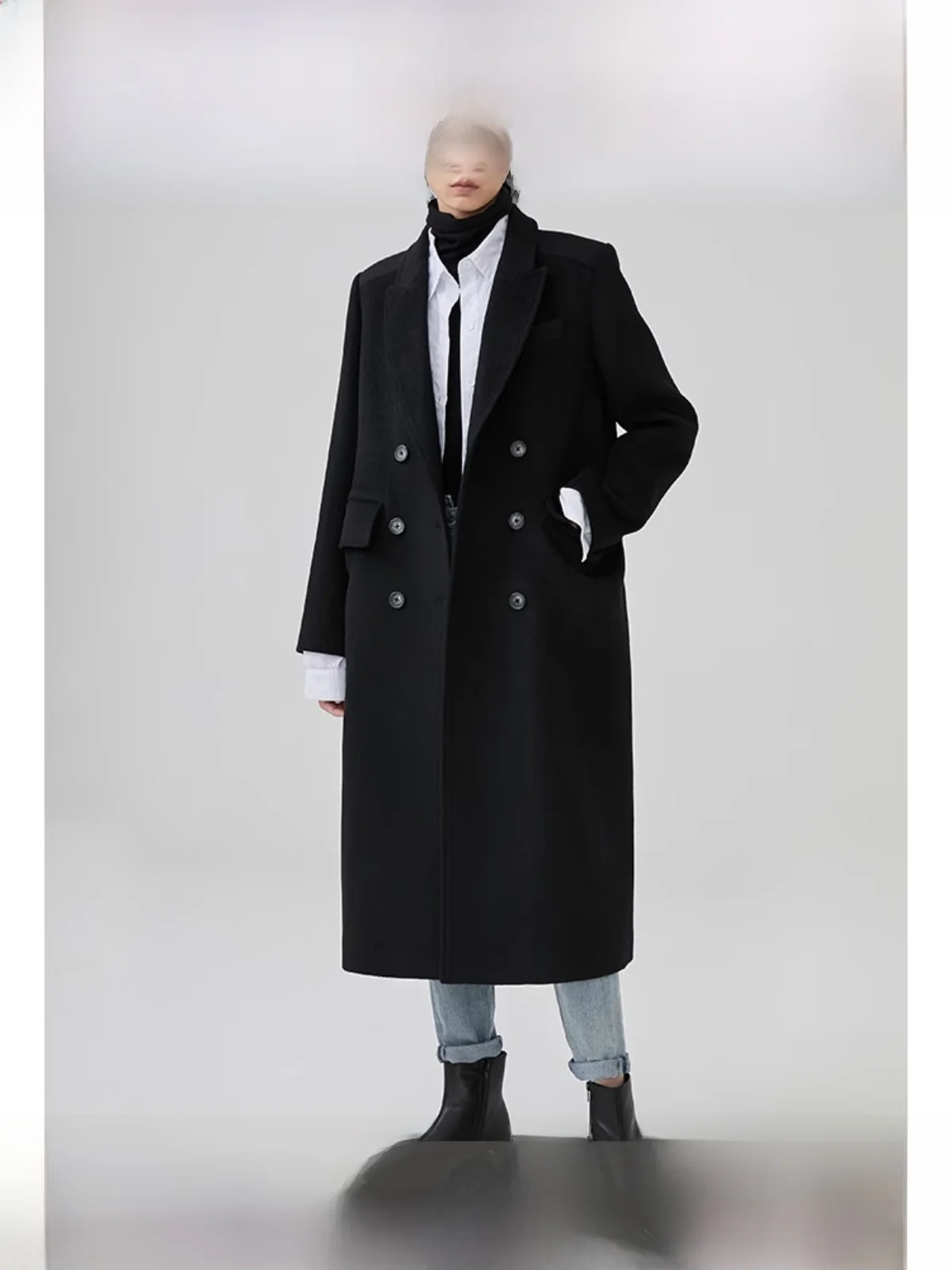 

Fano Studio женское шерстяное пальто с воротником-стойкой, двубортное, средней длины, Hepburn Sle, однотонное, удобное для поездок на работу